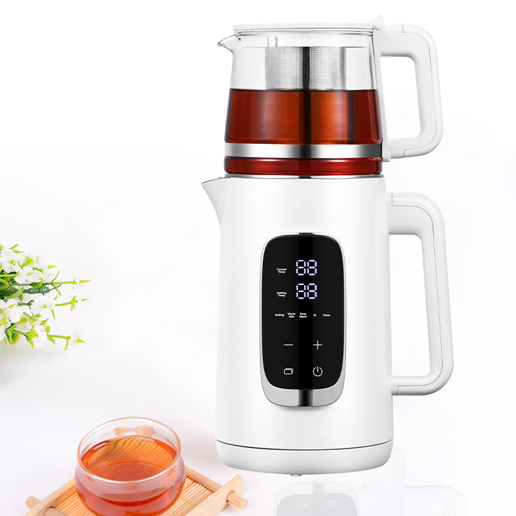 Hàng Mới Về Thổ Nhĩ Kỳ Ấm ​​Siêu Tốc Điện Samavar Pha Trà Với Ấm Trà Thủy Tinh Bộ Lọc Bằng Thép Không Gỉ