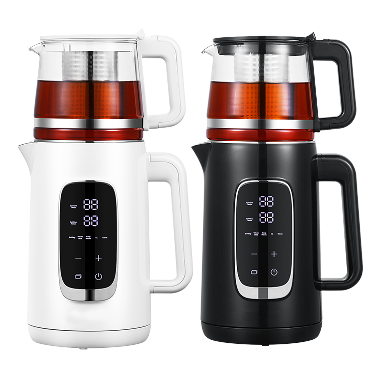 Thiết bị gia dụng Bộ ấm trà đôi Máy pha trà điện Samovar 2 trong 1 