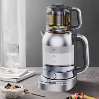 CE Màn Hình LED Hiển Thị Kiểm Soát Nhiệt Độ Thổ Nhĩ Kỳ Pha Trà Điện 2.0L Ấm Trà Điện Có Kính Lọc Trà Và Cà Phê 