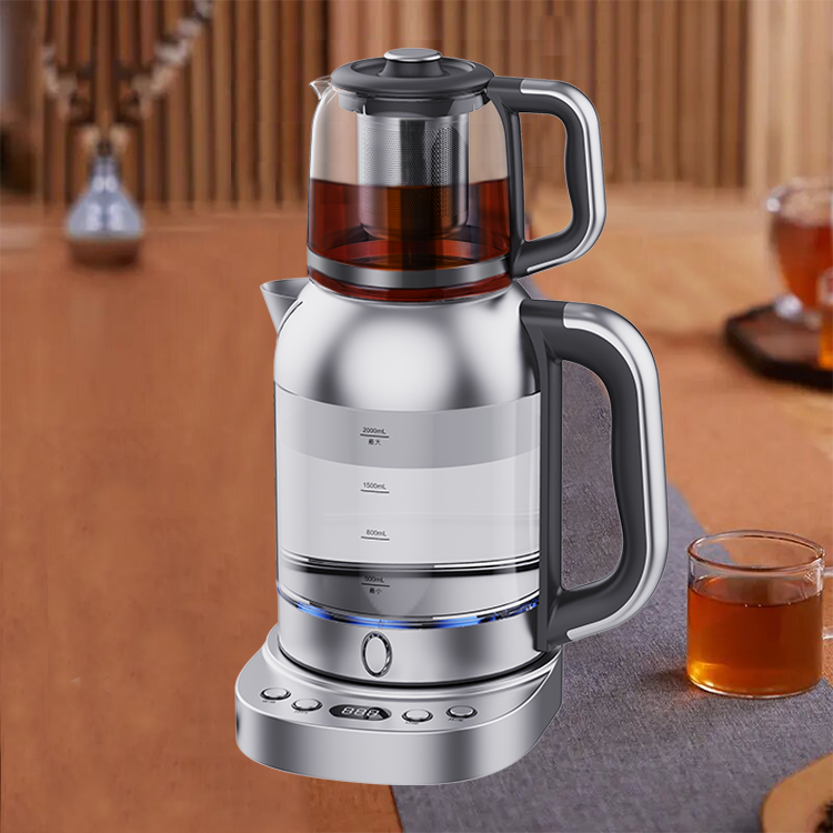 Thiết bị bán chạy nhất Ấm trà thủy tinh có bình trà 2.0l Máy pha trà Samovar Thổ Nhĩ Kỳ cho thiết bị gia dụng 