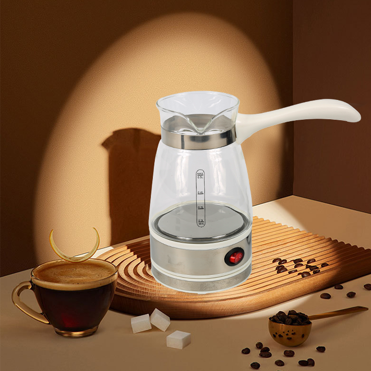 Thiết kế mới Nồi cà phê Thổ Nhĩ Kỳ 500ml Tấm sưởi ấm Cà phê Ấm siêu tốc trong suốt cho gia đình 