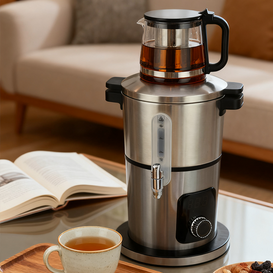 Nhà sản xuất bán buôn Máy pha trà Samovar bằng thép không gỉ 4l của Nga Máy pha trà điện Samovar của Thổ Nhĩ Kỳ để bán