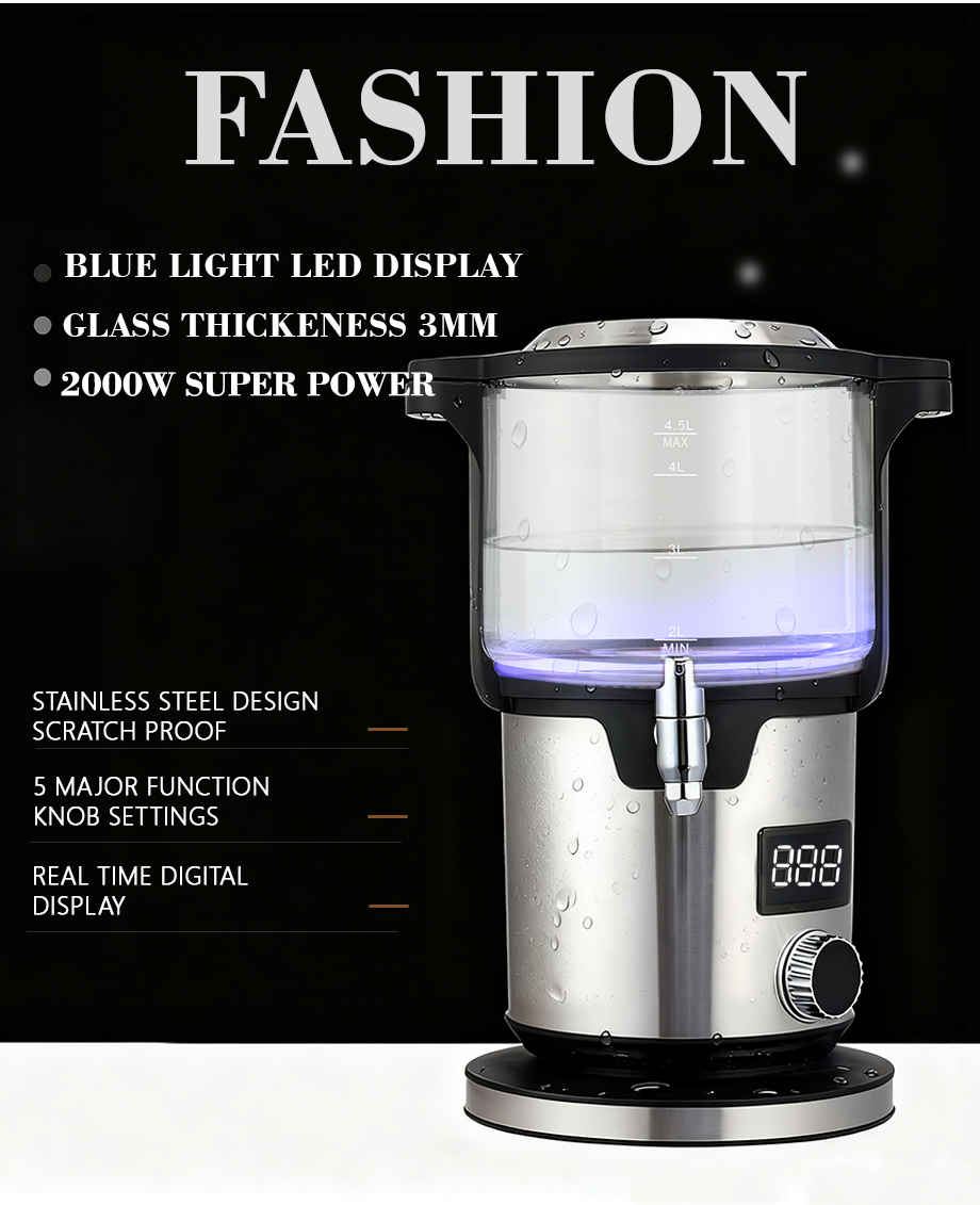 4.5 + 1.1L Thông Minh 2 Lớp Pha Trà Máy 2000W Hộ Gia Đình Núm Thổ Nhĩ Kỳ Trà Ấm Siêu Tốc Điện Không Dây Ấm Đun Nước Cho nước Sôi