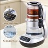 Bán Buôn Ấm Siêu Tốc Thủy Tinh Ấm Trà Điện 2 Trong 1 Ấm Siêu Tốc Samovar Di Động Ấm Trà Đôi Nhiều Màu Sắc Bảng Điều Khiển Kính Kỹ Thuật Số Ấm Siêu Tốc