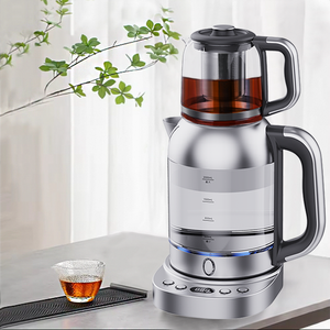 Trang chủ Khách sạn Nhà bếp Thân kính Ấm đun nước điện đôi Máy pha trà thủy tinh điện 2.0L có điều khiển nhiệt độ 