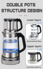 Bán 1.7 L Điện Thổ Nhĩ Kỳ Samovar Đôi Máy Pha Trà Thủy Tinh Bộ Ấm Trà Thủy Tinh Điện Ấm Siêu Tốc Thủy Tinh 