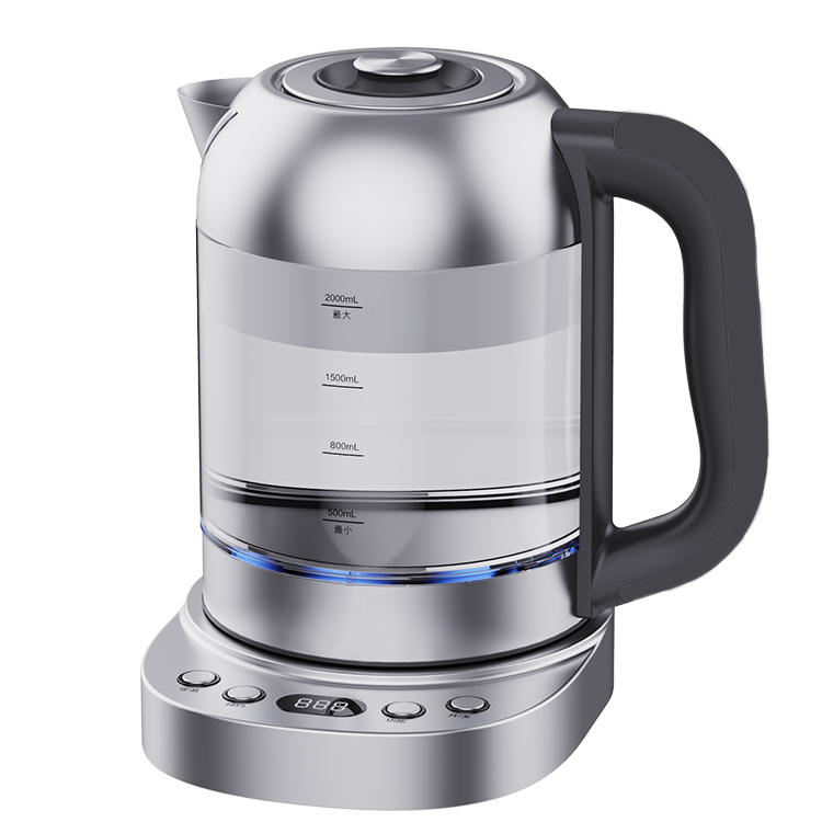Công suất cao Đun sôi nhanh Máy pha trà kỹ thuật số 1850w Ấm đun nước thủy tinh điện 2.0l có điều khiển nhiệt độ