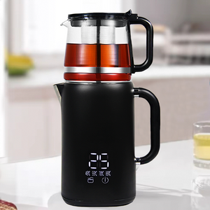 Trung Đông Điện Phổ Biến Thổ Nhĩ Kỳ Làm Trà Với Bình Trà Máy Thép Không Gỉ Điều Khiển Kỹ Thuật Số Ấm Siêu Tốc Điện 