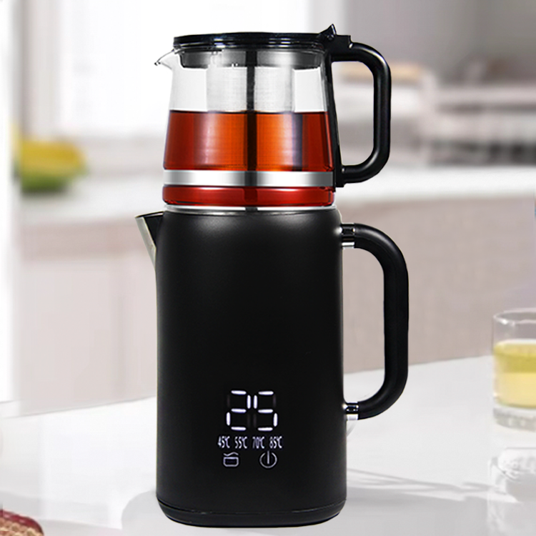 Trung Đông Điện Phổ Biến Thổ Nhĩ Kỳ Làm Trà Với Bình Trà Máy Thép Không Gỉ Điều Khiển Kỹ Thuật Số Ấm Siêu Tốc Điện 