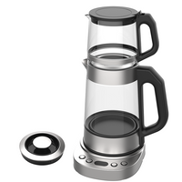 YUEKON Nước Nồi Hơi 1.7L Pha Trà Điện Nga Samovar Thổ Nhĩ Kỳ Đôi Pha Trà thép không gỉ Với 1.0L Bình Trà