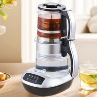 Bán Buôn Ấm Siêu Tốc Thủy Tinh Ấm Trà Điện 2 Trong 1 Ấm Siêu Tốc Samovar Di Động Ấm Trà Đôi Nhiều Màu Sắc Bảng Điều Khiển Kính Kỹ Thuật Số Ấm Siêu Tốc