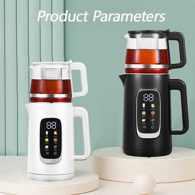 Thiết bị bán hàng nóng gấp đôi Lớp 1.5L+1.1L Thép không gỉ Nước điện Kingle Arabic Samovar Tea Maker Set Glass Teapot Kettle