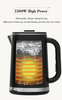 Thiết bị nhà bếp 1.5L Ấm+1.1L Teapot Double Electric Tea Maker Điều khiển nhiệt độ Kính hiển thị kỹ thuật số cho Tea High Tea cao