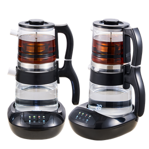 YUEKON Thiết Bị Thông Minh Pha Trà Samovar Mới 1.8l + 0.9l 2 Lớp Cảm Ứng Lạnh Thông Minh Cao Thủy Tinh Borosilicate Máy Pha Trà