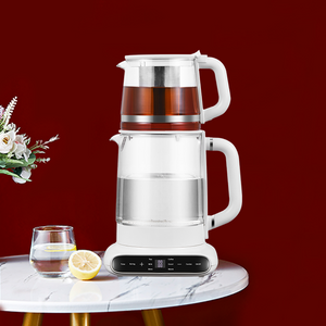 Điện Đôi Ấm Siêu Tốc Thủy Tinh Với Nhiệt Độ Ấm Hơn Điều Khiển Ấm Trà Thủy Tinh Thiết Kế Ấm Samovar Thổ Nhĩ Kỳ Pha Trà