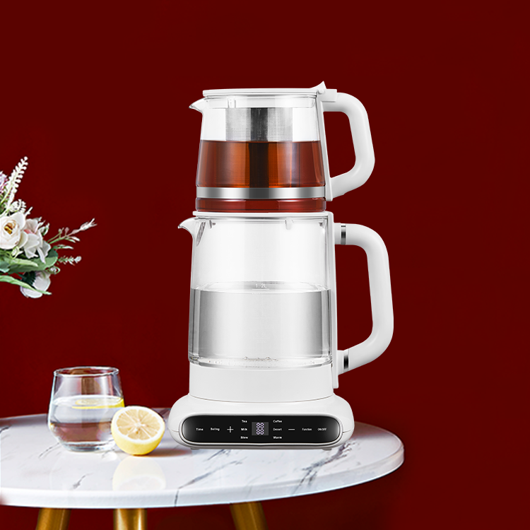 Điện Đôi Ấm Siêu Tốc Thủy Tinh Với Nhiệt Độ Ấm Hơn Điều Khiển Ấm Trà Thủy Tinh Thiết Kế Ấm Samovar Thổ Nhĩ Kỳ Pha Trà