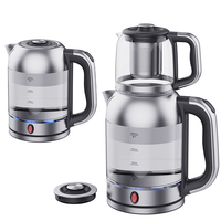 Hiện Đại Tiếng Ả Rập Đôi Nóng Trà Ấm Trà Thân Thủy Tinh Điện Ấm Siêu Tốc Nước Giữ Ấm Nga Samovar Pha Trà Trà