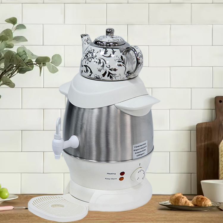 Ấm đun nước pha trà thương mại chất lượng tốt nhất Ấm siêu tốc đa chức năng 4l Ấm đun nước điện bằng gốm sứ trắng không gỉ Samovar