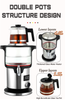 Thiết bị điện và gia dụng 4.5L +1.1L Máy pha trà đôi điện kỹ thuật số Samovar Nga với ấm trà thủy tinh