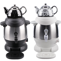 1500W 1L Nồi Gốm + 4LStainless Thép Thổ Nhĩ Kỳ Nồi Trà Điện Ấm Siêu Tốc Nga Samovar Pha Trà Có Núm Điều Chỉnh Nhiệt Độ