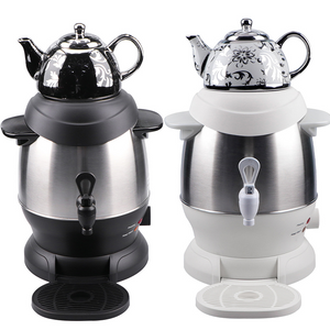 1500W 1L Nồi Gốm + 4LStainless Thép Thổ Nhĩ Kỳ Nồi Trà Điện Ấm Siêu Tốc Nga Samovar Pha Trà Có Núm Điều Chỉnh Nhiệt Độ