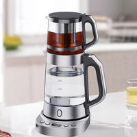 Đa Phần Điều Khiển Nhiệt Độ Điện Thủy Tinh Ấm Siêu Tốc Thép Không gỉ 304 Lọc Trà Trà Có Khay