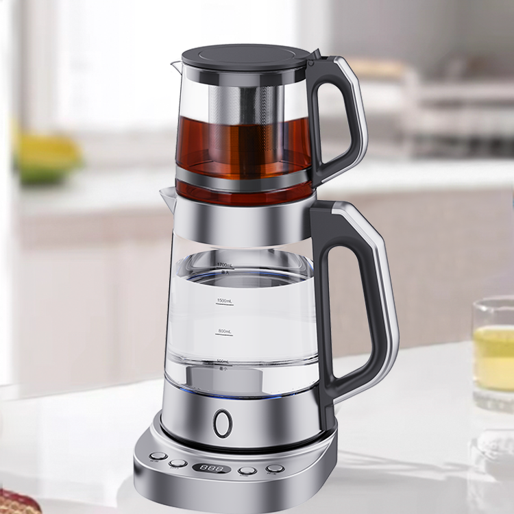 Đa Phần Điều Khiển Nhiệt Độ Điện Thủy Tinh Ấm Siêu Tốc Thép Không gỉ 304 Lọc Trà Trà Có Khay