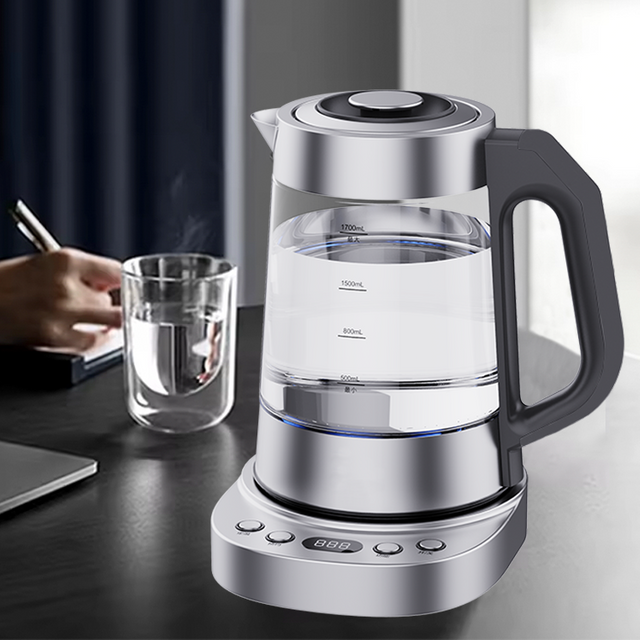 Chất Lượng Cao Giữ Ấm Chức Năng Nồi Hơi Nước Máy Trà Điện Ấm Siêu Tốc Có Đèn LED Xanh Dương Đèn Thủy Tinh Bình Điện Ấm Siêu Tốc