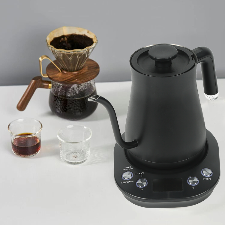 Máy pha cà phê Pour Over Máy pha cà phê cổ ngỗng có thể điều chỉnh nhiệt độ tự động Ấm đun nước điện có tay cầm