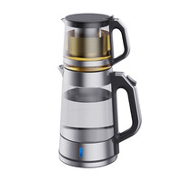 Trung Đông Tiếng Ả Rập Cà Phê Điện Samovar Ấm Trà Thiết Bị Gia Dụng 2 Lớp Điện Ấm Siêu Tốc Thủy Tinh Với Máy Pha Trà 