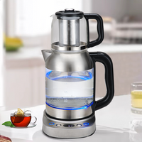 Mới 3.0L Điện Tự Động Ấm Trà Thủy Tinh Làm Trà Nga Thổ Nhĩ Kỳ Với Bình Trà Samovar Điện Giữ Ấm Trà