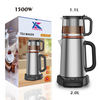 Đến mới 1500W 304 Thép không gỉ Thủy tinh Thổ Nhĩ Kỳ Kettle 2 In1 Samovar Tea Maker Machine với cơ sở màn hình cảm ứng