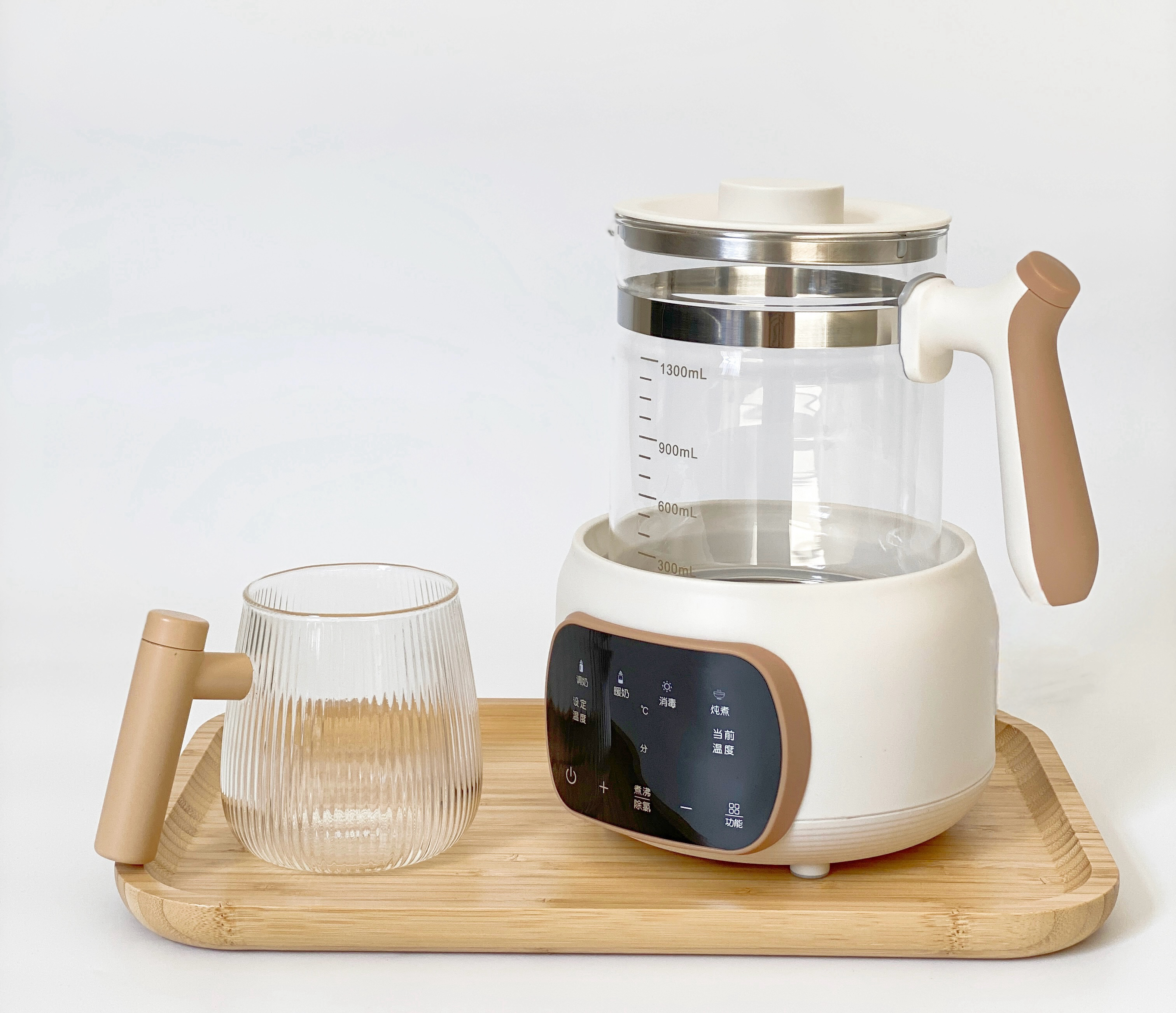 Chất Lượng Cao 1.3L Trà Nóng Ấm Siêu Tốc Bình Giữ Nhiệt Bộ Điều Chế Công Thức Ấm Sữa Thủy Tinh Ấm Siêu Tốc Điện