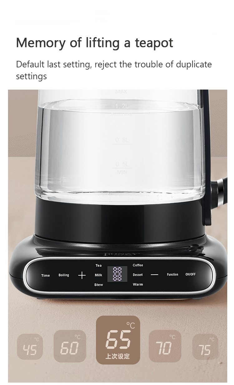 Đế xoay 360 Ấm đun nước điện thủy tinh 1.5l + 1.1l Ấm đun nước điện kiểu Thổ Nhĩ Kỳ kiểu Nga Samovar 