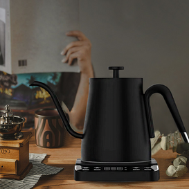 Ấm đun nước điện thông minh kỹ thuật số màu đen 1350W Đổ qua ấm đun nước cà phê Trà cà phê Kiểm soát nhiệt độ Ấm đun nước điện cổ ngỗng