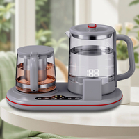 Mới Công Suất Thấp Hiện Đại Giữ Ấm Trà Máy Di Động Bình Giữ Nhiệt Thủy Tinh Khách Sạn Ấm Siêu Tốc Bộ Khay 1.7L + 1.1L điện Ấm Trà