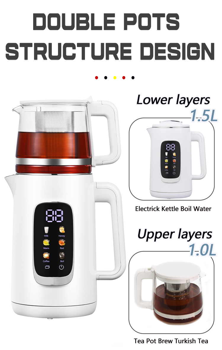 Ấm đun nước điện 1.5L+Nồi trà 1.1L