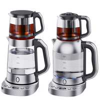 Ấm đun nước điện Samovar Điều khiển nhiệt độ kỹ thuật số Bảo quản nhiệt Ấm trà thủy tinh có lưới lọc trà và nắp thủy tinh