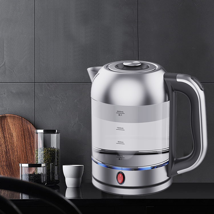 Nhà Bếp Và Thiết Bị Gia Dụng Nồi Hơi Nước Ấm Siêu Tốc Thủy Tinh Điện Đun Sôi Nhanh Di Động Ấm Trà Thủy Tinh Điện 2.0L 