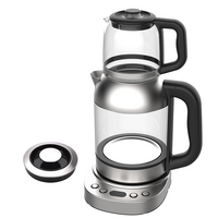 1850W LED Glass Body Blue Glass Maker Điều khiển màn hình cảm ứng kỹ thuật số 2.0L Kettles thủy tinh điện 1.0L