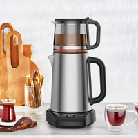 Thiết bị gia dụng OEM tùy chỉnh kính ấm thủy tinh Tea Set Gà tây Maker Machine 2.0L+1.1ldouble Thép không gỉ và ấm trà 