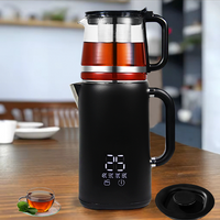 Thiết bị gia dụng Ấm pha trà điện bằng thép không gỉ và ấm trà Đôi Bộ pha trà Thổ Nhĩ Kỳ có chức năng giữ ấm