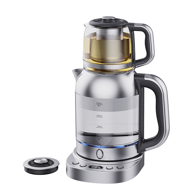 Thiết bị bán chạy nhất Ấm trà thủy tinh có bình trà 2.0l Máy pha trà Samovar Thổ Nhĩ Kỳ cho thiết bị gia dụng 