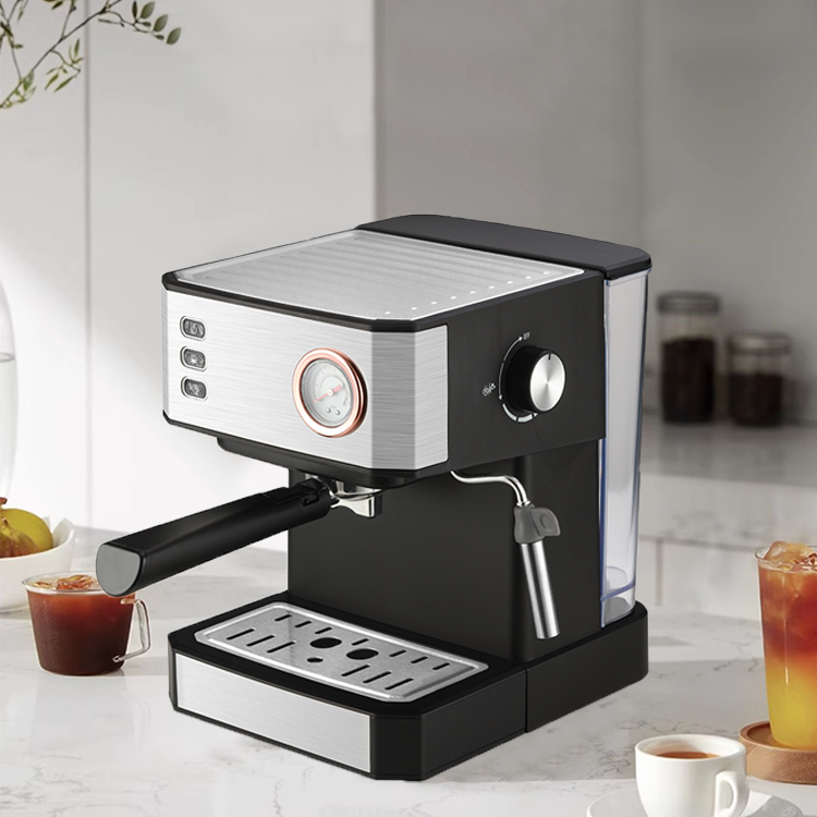 850W Thương Mại Tự Động Cà Phê Ý 20Bar Espresso Nhỏ Giọt Cà Phê Làm Với Đồng Hồ Đo Áp Lực, hấp Khay Nhỏ Giọt