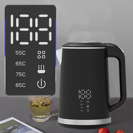 Ấm đun nước hai lớp bằng thép không gỉ 1.5L Điều khiển nhiệt độ Ấm trà điện kỹ thuật số thông minh