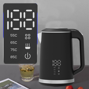 Ấm đun nước hai lớp bằng thép không gỉ 1.5L Điều khiển nhiệt độ Ấm trà điện kỹ thuật số thông minh