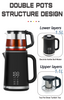 Thiết bị nhà bếp 1.5L Ấm+1.1L Teapot Double Electric Tea Maker Điều khiển nhiệt độ Kính hiển thị kỹ thuật số cho Tea High Tea cao