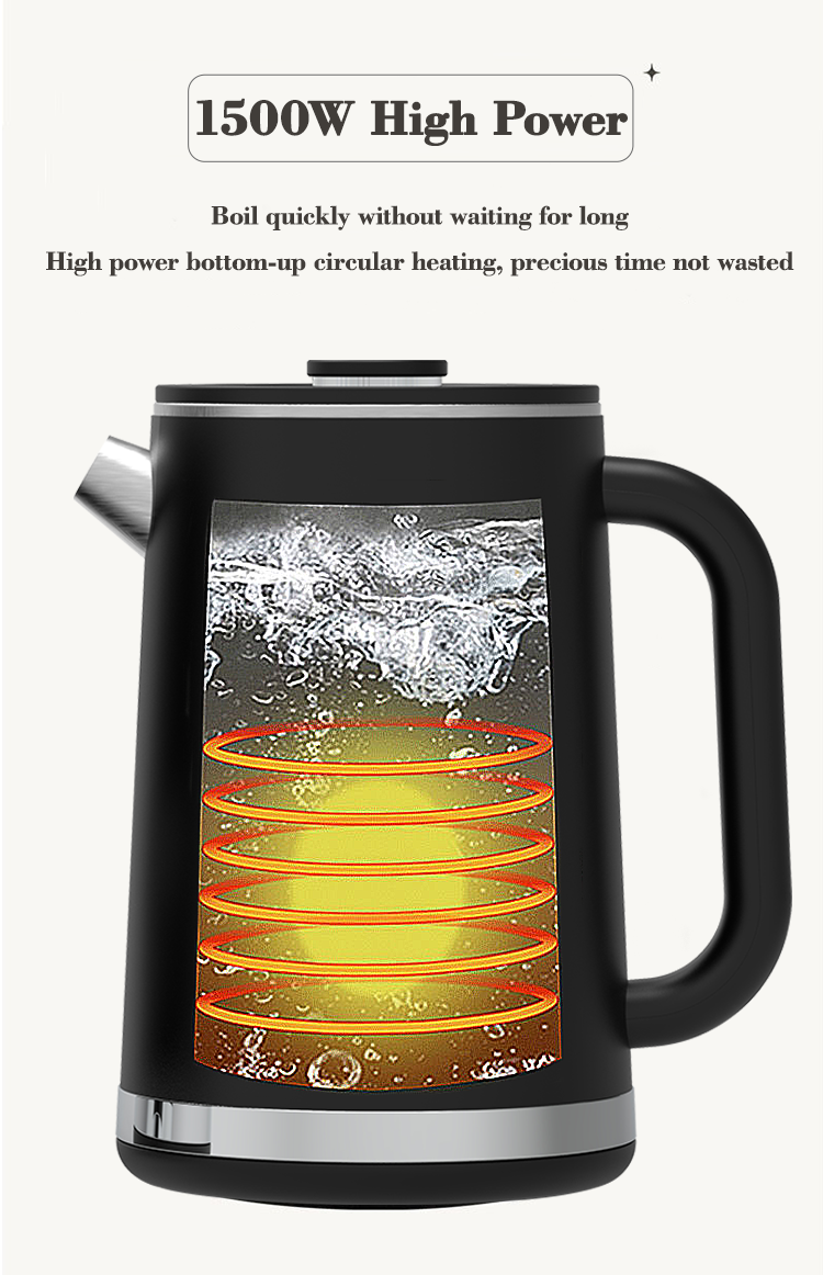 Yuekon 1.5L+1.1L Kettles Kettles Kettle và Teapot 2 In1 Layer Tea Layer Maker có kiểm soát nhiệt độ