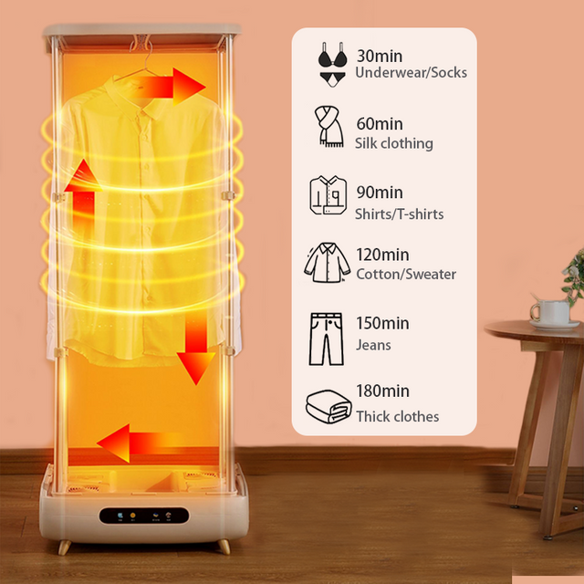 Máy sấy quần áo có thể gập lại tự động Máy sấy quần áo có thể gập lại Chu kỳ dòng nhiệt 360 ° Máy sấy giặt cho gia đình