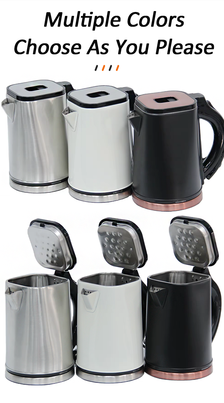Giá xuất xưởng Thép không gỉ 1.6L Dung tích lớn Dễ dàng làm sạch Mẫu thiết kế mới cho ấm đun nước điện